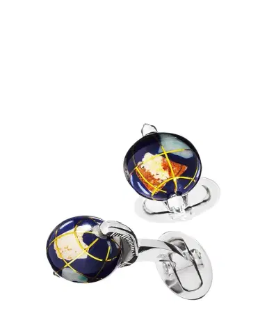 Jan Leslie Spinning Lapis Inlay Globe Cuff Links | Thumbnail 1