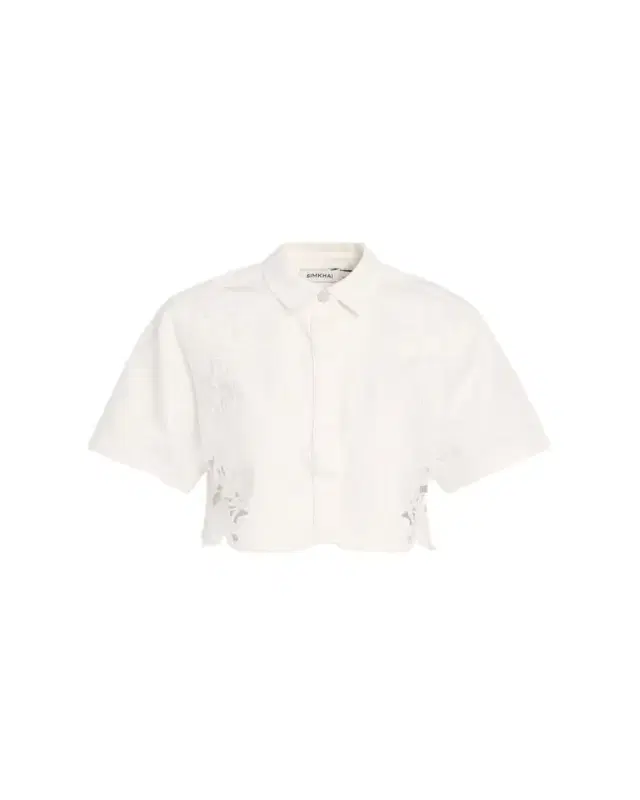 Albaine Embroidered Denim Crop Top