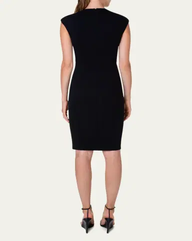 Akris punto Cap-Sleeve Zip-Front Seamed Dress | Thumbnail 3