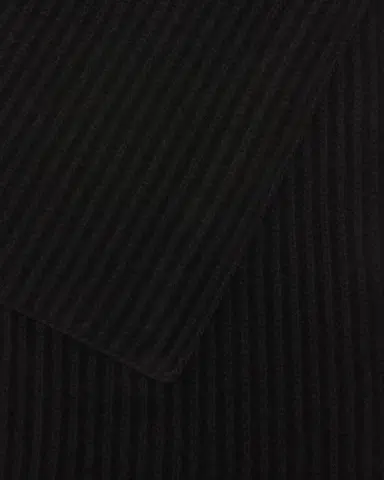 Bergdorf Goodman Ribbed Cashmere Scarf, Black | Thumbnail 4