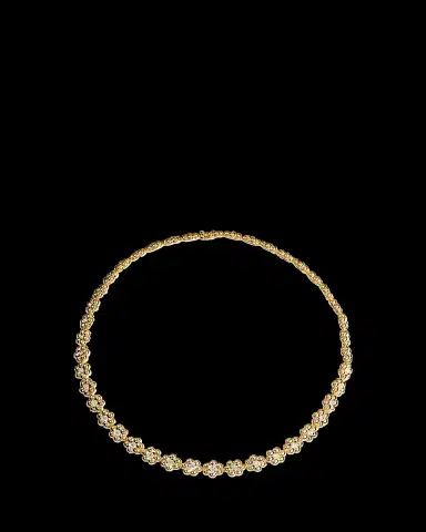 Boochier 18K Yellow Gold Diamond Flower Puff Necklace | Thumbnail 2
