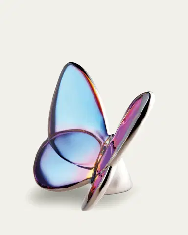 Baccarat 2.5" Lucky Crystal Blue Scarabee Butterfly | Thumbnail 2