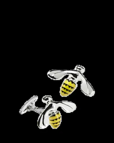 Jan Leslie Men's Triumphant Bee Enamel & Sterling Silver Cufflinks | Thumbnail 2