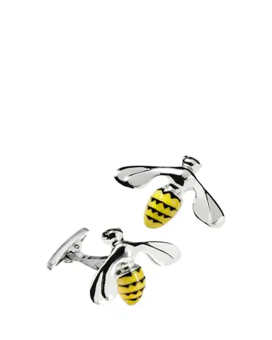 Jan Leslie Men's Triumphant Bee Enamel & Sterling Silver Cufflinks | Thumbnail 1