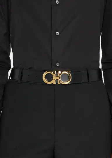 Ferragamo Men's Reversible Double-Gancini Leather Belt | Thumbnail 2 Ferragamo Men's Reversible Double-Gancini Leather Belt | Thumbnail 2