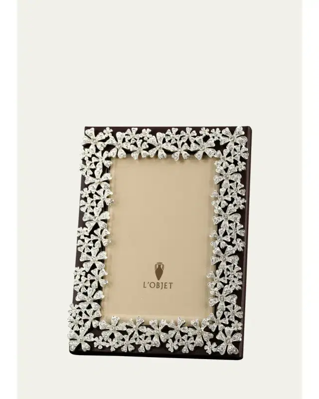 L'Objet Platinum-Plated Swarovski Crystal Garland Picture Frame