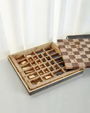 AERIN Faux Shagreen Chess Set | Thumbnail 2
