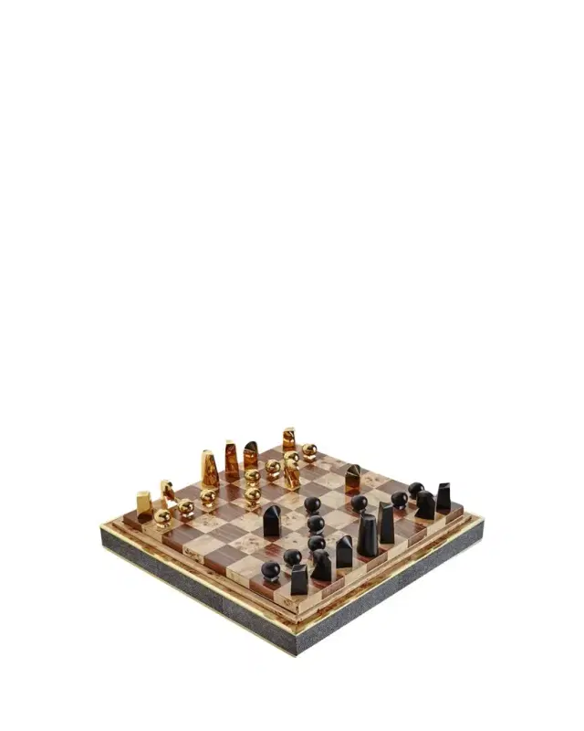 AERIN Faux Shagreen Chess Set