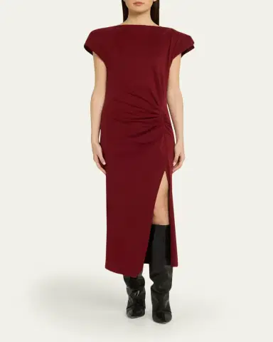 Isabel Marant Nadela Ruched Cotton Jersey Dress | Thumbnail 2 Isabel Marant Nadela Ruched Cotton Jersey Dress | Thumbnail 2
