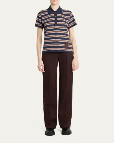 Moncler Striped Short-Sleeve Polo | Thumbnail 2 Moncler Striped Short-Sleeve Polo | Thumbnail 2