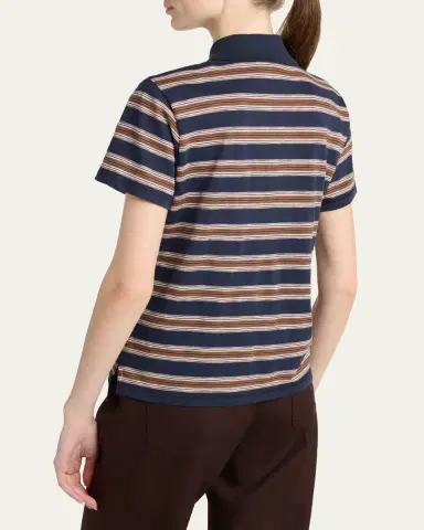 Moncler Striped Short-Sleeve Polo | Thumbnail 3 Moncler Striped Short-Sleeve Polo | Thumbnail 3