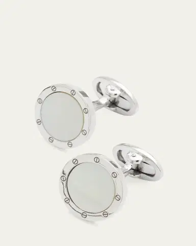 Jan Leslie Round Mother-of-Pearl Cuff Links | Thumbnail 3