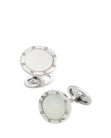Jan Leslie Round Mother-of-Pearl Cuff Links | Thumbnail 1