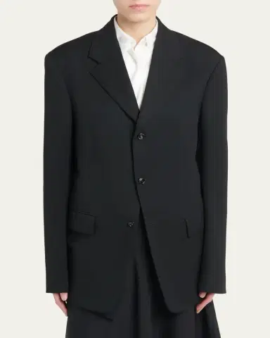 Bottega Veneta Oversized Single-Breasted Wool Blazer | Thumbnail 4
