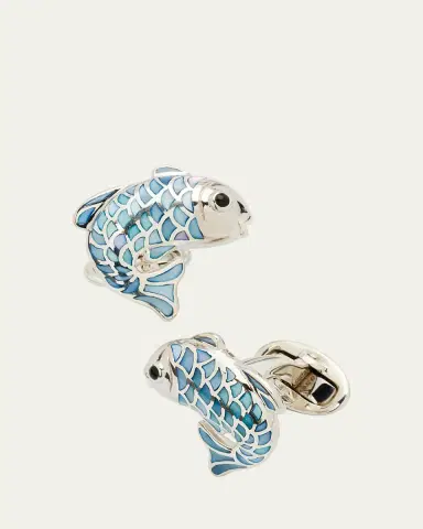 Jan Leslie Men's Koi Fish Mother-of-Pearl Cufflinks | Thumbnail 2 Jan Leslie Men's Koi Fish Mother-of-Pearl Cufflinks | Thumbnail 2