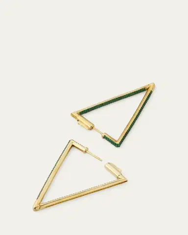 Nickho Rey Bermuda Hoop Earrings with Crystals, Green | Thumbnail 4