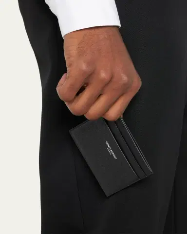 Saint Laurent Pebbled Leather Classic Card Case | Thumbnail 2