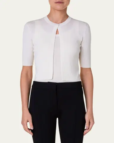 Akris punto Half-Sleeve Short Cardigan | Thumbnail 6 Akris punto Half-Sleeve Short Cardigan | Thumbnail 6