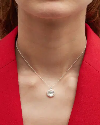 Ippolita Mini Pendant Necklace in Sterling Silver with Diamonds | Thumbnail 2 Ippolita Mini Pendant Necklace in Sterling Silver with Diamonds | Thumbnail 2