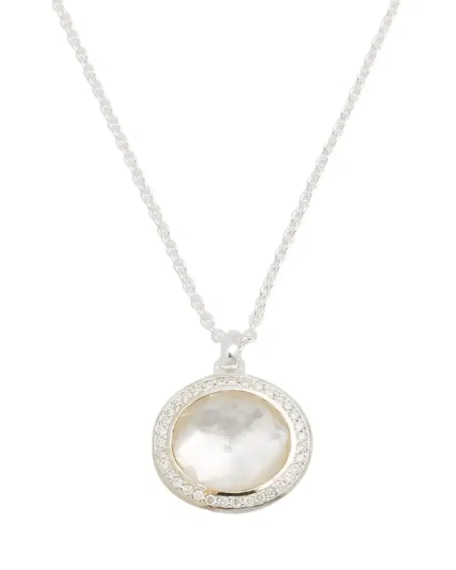 Mini Pendant Necklace in Sterling Silver with Diamonds