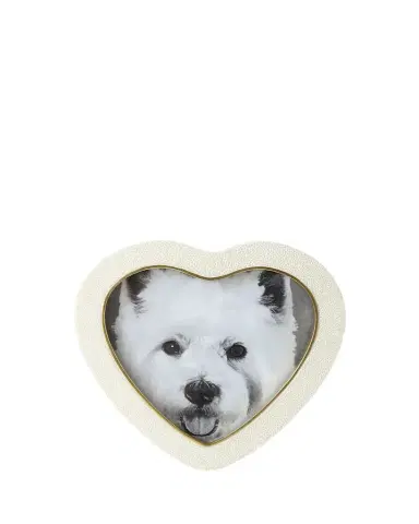 AERIN Cream Faux Shagreen Heart Picture Frame | Thumbnail 1