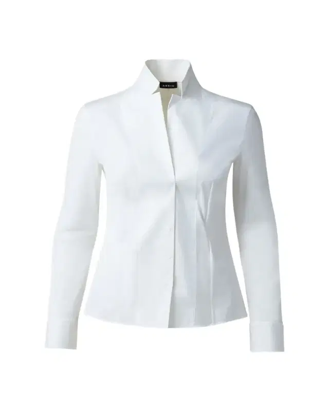 Akris Long-Sleeve Notched-Collar Poplin Blouse