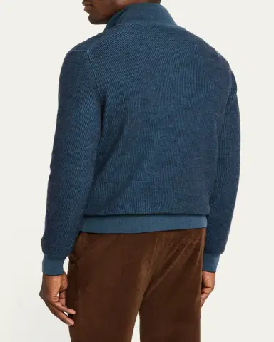 Brioni Men's Cashmere Quarter-Zip Sweater | Thumbnail 3