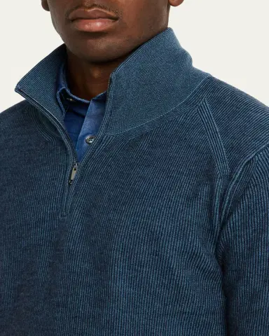 Brioni Men's Cashmere Quarter-Zip Sweater | Thumbnail 5