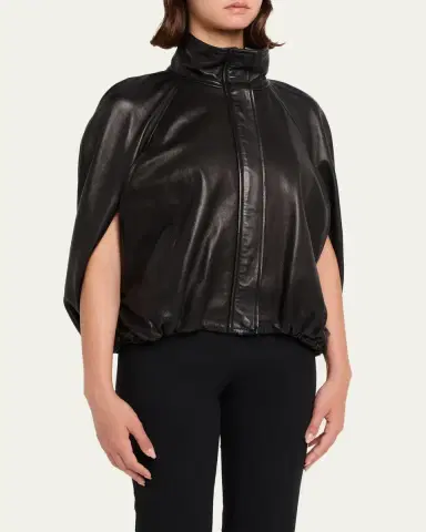 Simkhai Jada Nappa Leather Cape Jacket | Thumbnail 4 Simkhai Jada Nappa Leather Cape Jacket | Thumbnail 4