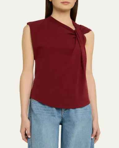 Isabel Marant Nayda Asymmetric Cotton T-Shirt | Thumbnail 4