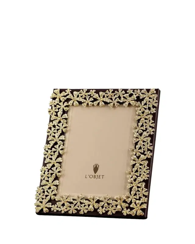 L'Objet 24k Gold-Plated Swarovski Crystal Garland Picture Frame, 8 x 10