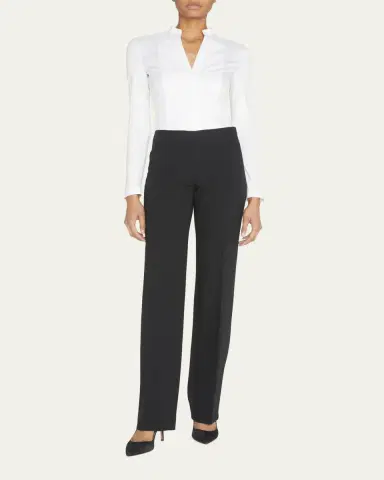 Akris Carol Classic Flat-Front Pants | Thumbnail 2