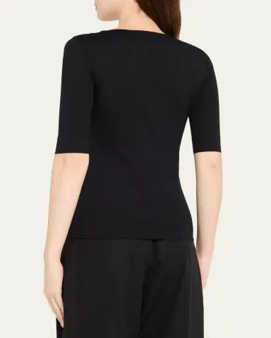 Akris punto Square-Neck Jersey Top | Thumbnail 4