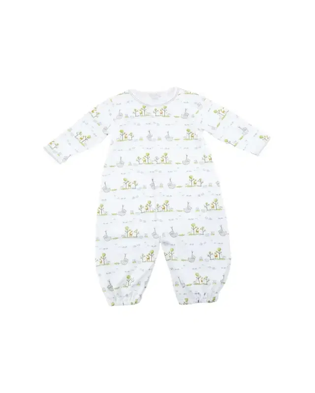 Noah's Ark Printed Convertible Sleep Gown, Size Newborn-Small
