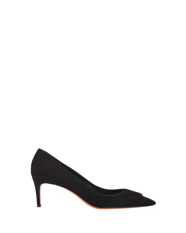 Santoni 65mm Suede Pointed-Toe Pumps