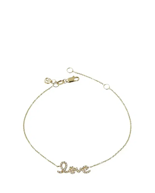 Small Yellow Gold Diamond Love Bracelet