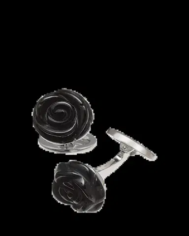 Jan Leslie Onyx Carved Rose Cuff Links | Thumbnail 2