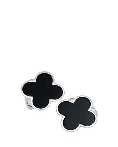 Jan Leslie Onyx Clover Cuff Links | Thumbnail 1