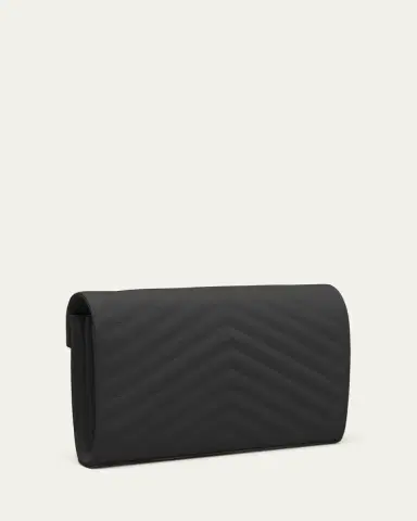 Saint Laurent YSL Monogram Large Wallet on Chain in Grained Leather | Thumbnail 3