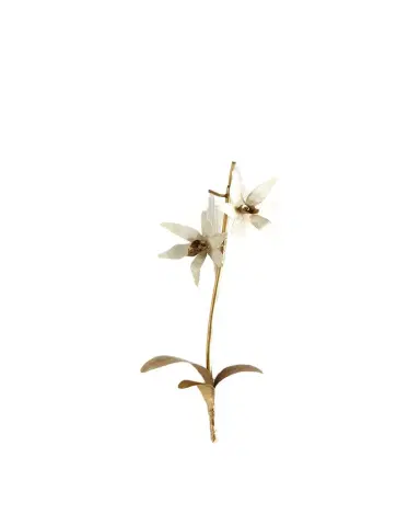 Tommy Mitchell Original Gilded Orchid on White Linen | Thumbnail 1 Tommy Mitchell Original Gilded Orchid on White Linen | Thumbnail 1