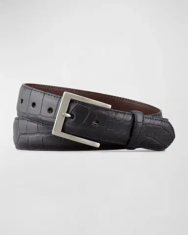 W. Kleinberg Matte Alligator Belt | Thumbnail 2