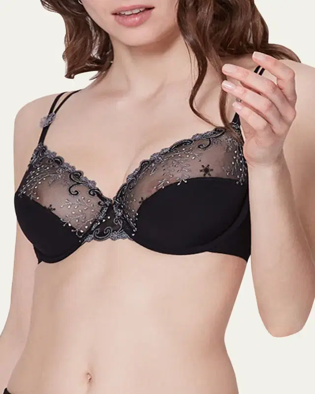 Delice Floral-Embroidered Full Cup Bra