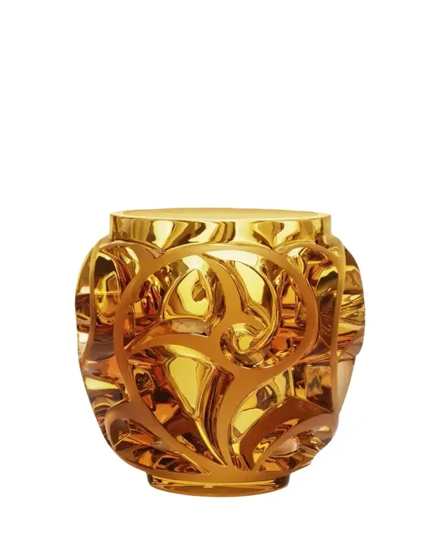 Lalique Tourbillons Amber Vase