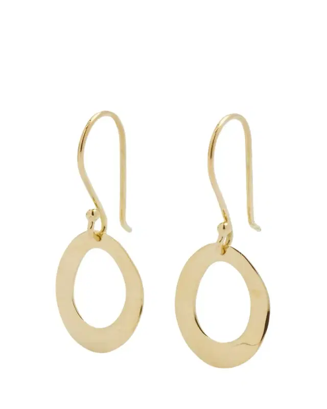 Mini Wavy Oval Earrings in 18K Gold