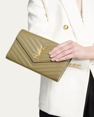 Saint Laurent YSL Monogram Large Wallet on Chain in Grained Leather | Thumbnail 18 Saint Laurent YSL Monogram Large Wallet on Chain in Grained Leather | Thumbnail 18
