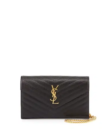 Saint Laurent YSL Monogram Large Wallet on Chain in Grained Leather | Thumbnail 28 Saint Laurent YSL Monogram Large Wallet on Chain in Grained Leather | Thumbnail 28