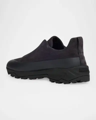 Zegna Men's Triple Stitch Monte Suede and Leather Slip-On Sneakers | Thumbnail 4