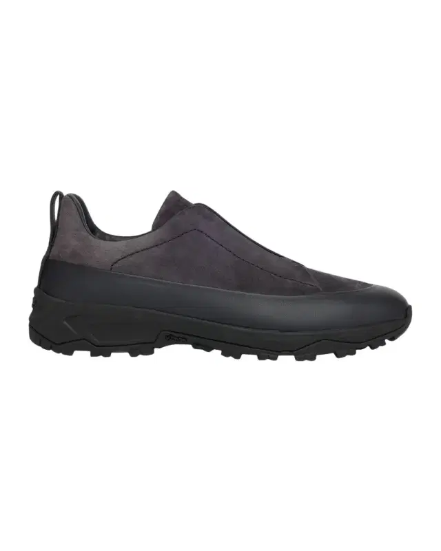 ZEGNA Men 's Triple Stitch Monte Suede and Leather Slip-On Sneakers