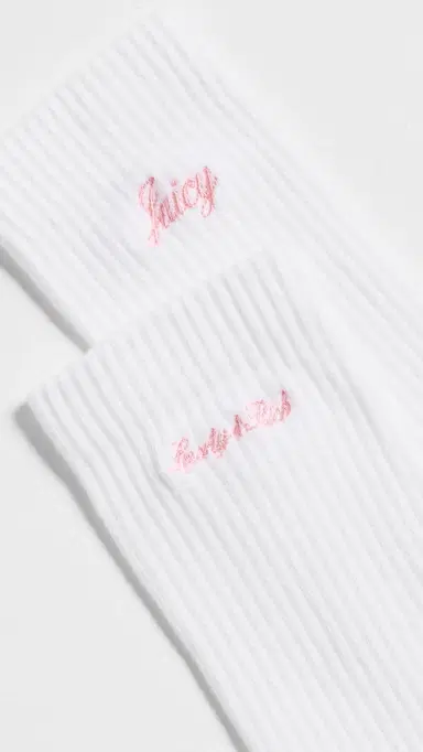 Sporty & Rich Juicy Script Socks | Thumbnail 3