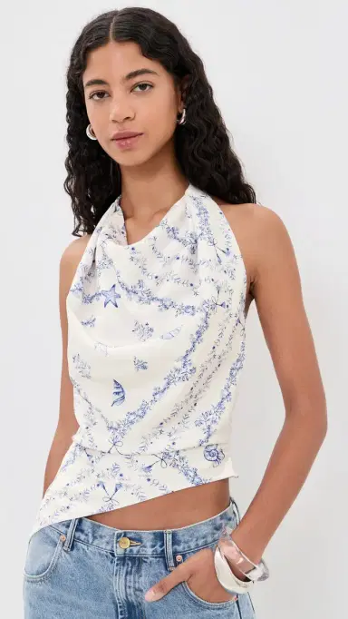 Damaris Bailey Sol Top Blue and White | Thumbnail 2